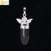 Multicolor Simple Bullet Shape Natural Stone Crystal Alloy Accessories Minimalist Pendant Necklace Jewelry