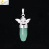 Multicolor Simple Bullet Shape Natural Stone Crystal Alloy Accessories Minimalist Pendant Necklace Jewelry