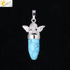Multicolor Simple Bullet Shape Natural Stone Crystal Alloy Accessories Minimalist Pendant Necklace Jewelry