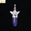 Multicolor Simple Bullet Shape Natural Stone Crystal Alloy Accessories Minimalist Pendant Necklace Jewelry