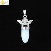 Multicolor Simple Bullet Shape Natural Stone Crystal Alloy Accessories Minimalist Pendant Necklace Jewelry