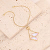 Multicolor Zircon Butterfly Copper Bracelet With Electroplating For Women