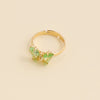 Multicolor Zircon Butterfly Metal Ring For Women With Electroplating Treatment