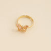 Multicolor Zircon Butterfly Metal Ring For Women With Electroplating Treatment