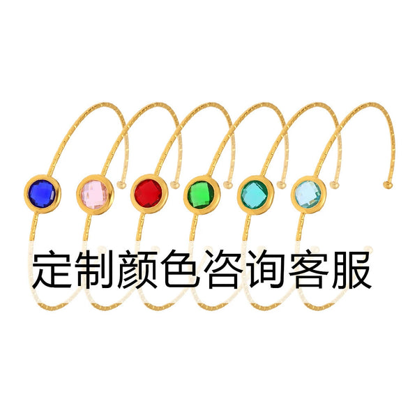 Multifaceted Czech Glass Open Circle Bracelet Jewelry Stainless Steel Nonfading