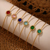 Multifaceted Czech Glass Open Circle Bracelet Jewelry Stainless Steel Nonfading