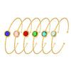 Multifaceted Czech Glass Open Circle Bracelet Jewelry Stainless Steel Nonfading