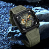 Multifunction Square And Round Dial Alloy And Silicone Men's Business Sports Watch