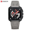 Multifunction Square And Round Dial Alloy And Silicone Men's Business Sports Watch