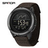 Multifunction Student Electronic Watch With Nylon Band Round Shape Alloy Alloyabs Case And Acrylic Mirror