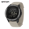 Multifunction Student Electronic Watch With Nylon Band Round Shape Alloy Alloyabs Case And Acrylic Mirror