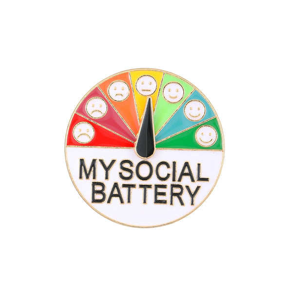 Multifunctional Alloy Geometric Expression Mood Conversion Energy Sliding Brooch Jewelry With Electroplating