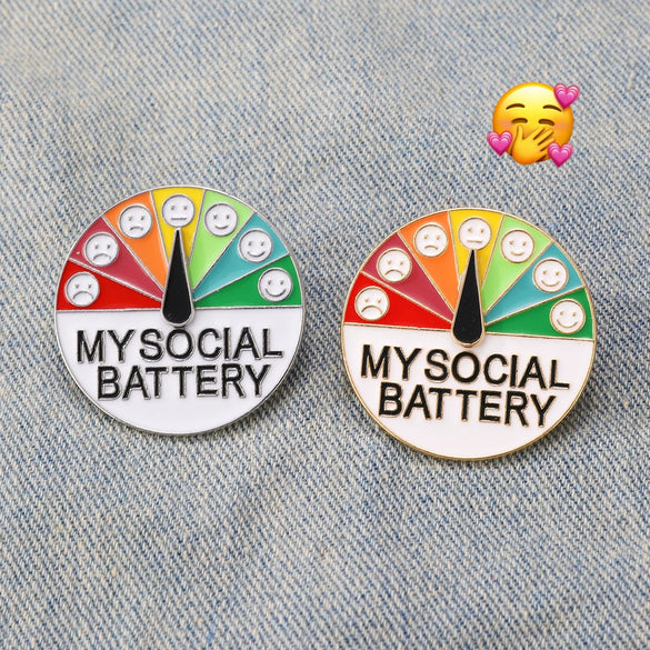 Multifunctional Alloy Geometric Expression Mood Conversion Energy Sliding Brooch Jewelry With Electroplating