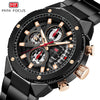 Multifunctional Casual Men's Watch With Steel Belt Quartz Movement Round Dial And Luminous Pointer