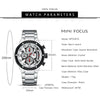 Multifunctional Casual Men's Watch With Steel Belt Quartz Movement Round Dial And Luminous Pointer