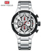 Multifunctional Casual Men's Watch With Steel Belt Quartz Movement Round Dial And Luminous Pointer