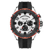 Multifunctional Chronograph Quartz Watch Alloy Case Mineral Strengthened Glass Mirror Silicone Strap Stainless Steel Clasp Round Dial Men's Watch
