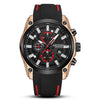 Multifunctional Chronograph Sports Watch For Men Alloy Case Silicone Strap Mineral Strengthened Glass Mirror Round Dial