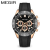 Multifunctional Chronograph Waterproof Sports Quartz Watch For Men Alloy Case Silicone Strap Stainless Steel Clasp Mineral Strengthened Glass Mirror Round Dial