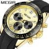 Multifunctional Chronograph Waterproof Sports Quartz Watch For Men Alloy Case Silicone Strap Stainless Steel Clasp Mineral Strengthened Glass Mirror Round Dial