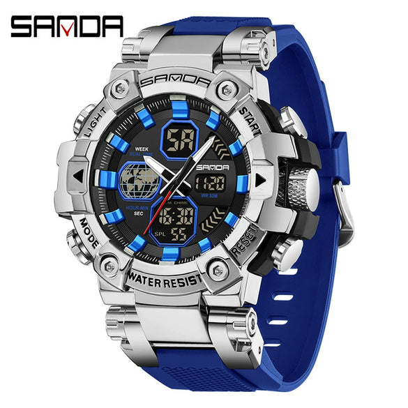 Multifunctional Electronic Sports Watch For Students Tpu Zinc Alloyabs Acrylic Mirror Round Dial