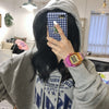 Multifunctional Electronic Watch Leisure Style Plastic Case Silicone Strap Gradient Color Luminous For High School Men And Women