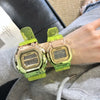 Multifunctional Electronic Watch Leisure Style Plastic Case Silicone Strap Gradient Color Luminous For High School Men And Women