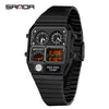 Multifunctional Electronic Watch Square Steel Band Luminous Highend Style