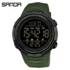 Multifunctional Electronic Waterproof Sports Watch For Men Resin Material Round Dial