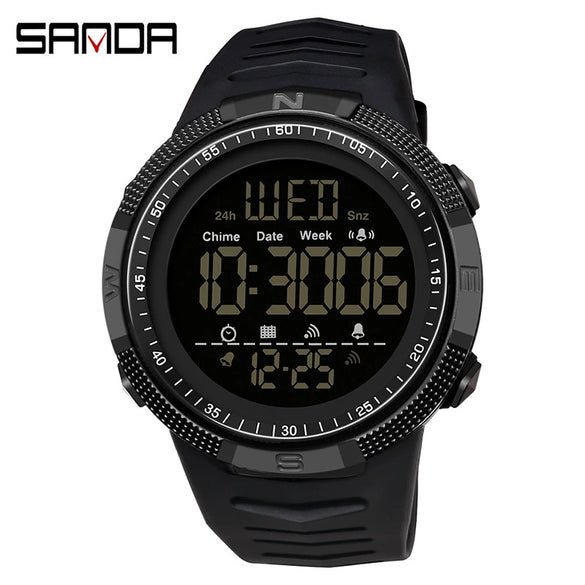 Multifunctional Electronic Waterproof Sports Watch For Men Resin Material Round Dial