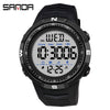 Multifunctional Electronic Waterproof Sports Watch For Men Resin Material Round Dial
