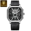 Multifunctional Fashion Men's Watch Alloy Case Stainless Steel Clasp And Strap Square Dial