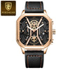 Multifunctional Fashion Men's Watch Alloy Case Stainless Steel Clasp And Strap Square Dial