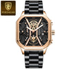 Multifunctional Fashion Men's Watch Alloy Case Stainless Steel Clasp And Strap Square Dial
