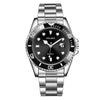 Multifunctional Fashion Quartz Watch For Men Alloy Case Round Dial Steel Band