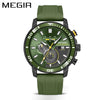 Multifunctional Fashion Timing Sports Watch Alloy Case Silicone Strap Round Dial Male