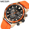 Multifunctional Fashion Timing Sports Watch Alloy Case Silicone Strap Round Dial Male
