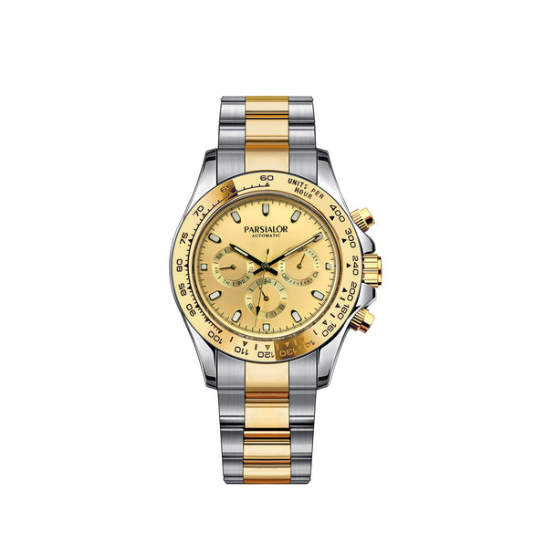 Multifunctional Fully Automatic Mechanical Men's Watch With Round Dial Stainless Steel Case And Alloy Strap