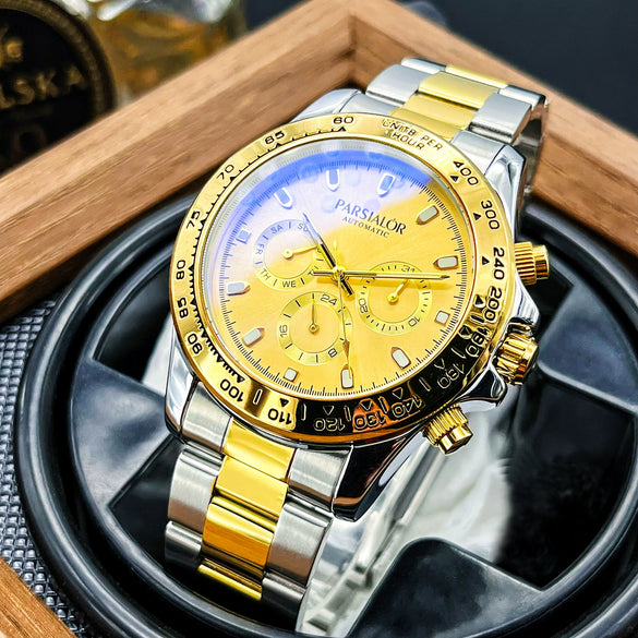 Multifunctional Fully Automatic Mechanical Men's Watch With Round Dial Stainless Steel Case And Alloy Strap