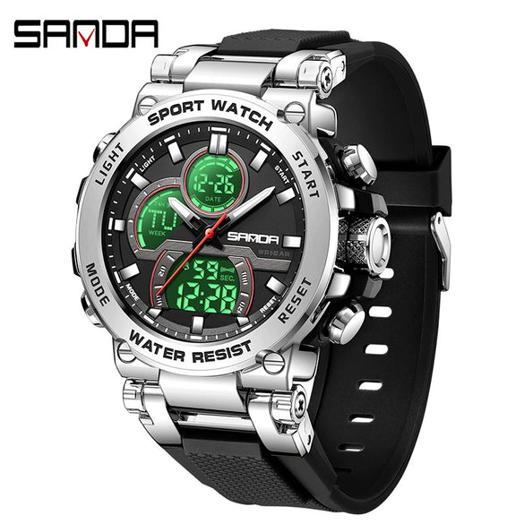 Multifunctional Luminous Men's Student Watch Zinc Alloy Acrylic Mirror Tpu Strap Round Dial