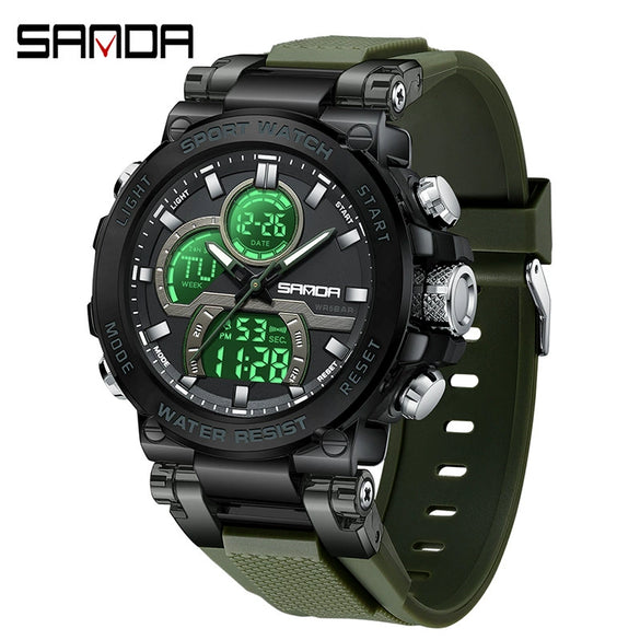Multifunctional Luminous Men's Student Watch Zinc Alloy Acrylic Mirror Tpu Strap Round Dial