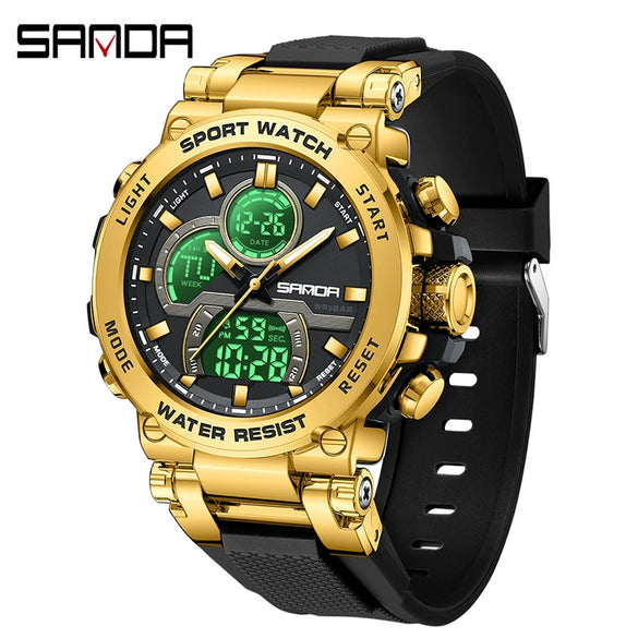 Multifunctional Luminous Men's Student Watch Zinc Alloy Acrylic Mirror Tpu Strap Round Dial