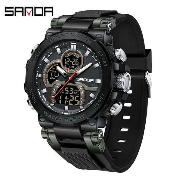 Multifunctional Luminous Men's Student Watch Zinc Alloy Acrylic Mirror Tpu Strap Round Dial