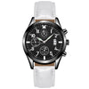 Multifunctional Luminous Single Calendar Casual Business Quartz Watch For Men Alloy Case Imitation Leather Strap Round Dial