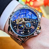 Multifunctional Men's Fully Automatic Mechanical Watch With Luminous Waterproof Moon Phase Round Dial Hollow Design Alloy Case Stainless Steel Strap And Butterfly Clasp