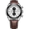 Multifunctional Men's Quartz Watch Casual Fashion Waterproof Alloy Case Genuine Leather Strap Round Dial