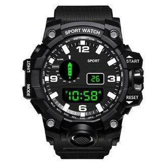 Multifunctional Outdoor Sports Watch Alloy Case Stainless Steel Buckle Round Dial Fashion Style