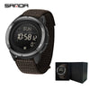 Multifunctional Outdoor Sports Watch Zinc Alloyabs Case Nylon Strap Round Dial Fstn Screen