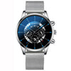 Multifunctional Quartz Movement Men's Watch Alloy Case Stainless Steel Strap Round Dial Leisure Style