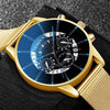 Multifunctional Quartz Movement Men's Watch Alloy Case Stainless Steel Strap Round Dial Leisure Style